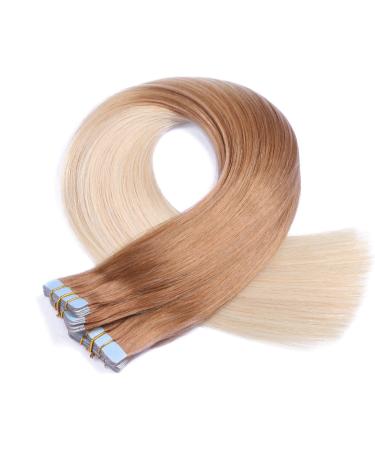 Premium Tape-In Hair Extensions #12/60 Ombre - 60cm | 100% Remy Real Hair | 30 Tresses (2.5g Each) - Tress by Novon - Buy Online on GoSupps.com