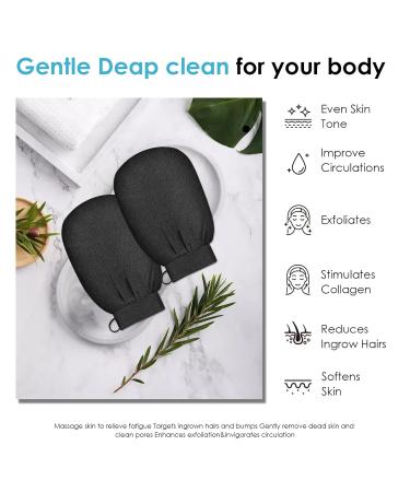 2x Black Peeling Gloves - Gentle & Effective Dead Skin Removal for Men & Women - Buy Online on GoSupps.com