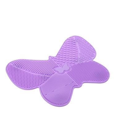 1pc Silicone Scrub Pad Hair Brush Cleaner Makeup Brush Cleaner Tray Beauty Brush Cleaning Instrument Brush Cleaning Plate Beauty Brush Cleaning Pad Portable Brush Purple