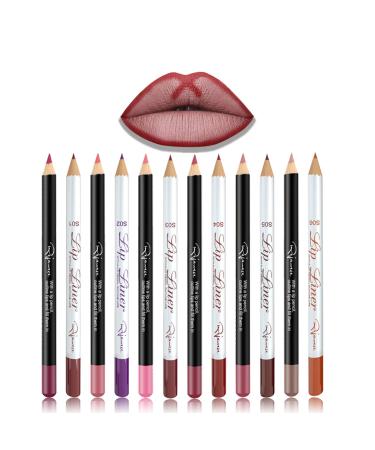 Lipstick 12 Colors Lipiner Waterproof Lipliner Set Contour Sticks Set Lippe Conthlete Tight With Lid Long -lasting lipstick Matt Lipiner Palette by Rejawence - Buy Online on GoSupps.com