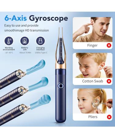 Ear Wax Removal Ear Cleaner with Camera 1296P HD Visual Ear Cleaner with 6 LED Lights and Flexible Tip FSA HSA Eligible Items Safe Ear Wax Removal Kit with Camera Ear Cleaning Tool for Family Gifts Black - Buy Online on GoSupps.com