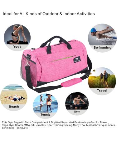 Sports Gym Bag with Wet Dry Pocket  Shoe Pocket & Water Bottle Holder  Travel Duffel Bag for Men Women  Athletic Fitness Bag  Multi Pockets  Pink - Buy Online on GoSupps.com