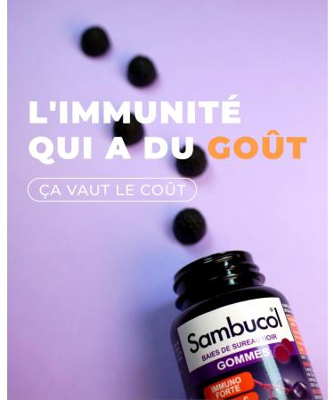 Sambucol Immuno Forte Gummies 30 Gommes Sureau Noir + Vitamine C & Zinc Pour Adultes & Enfants 12+ Vegan Sans Colorants Artificiels - Buy Online on GoSupps.com