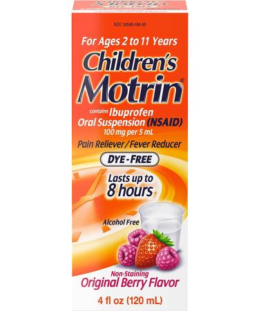Children's Motrin Oral Suspension Medicine 100mg Ibuprofen - Berry Flavored 4 fl. oz - Buy Online on GoSupps.com