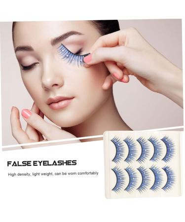 FRCOLOR 5 Pairs Handmade Eye Lashes - Soft Thick Reusable Black False Eyelashes with Color Fiber Rhinestones for Cosplay - 5D Artificial Eyelashes (Pack of 1 - Buy Online on GoSupps.com
