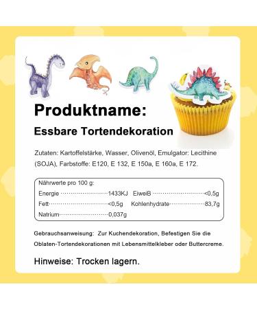 50 Edible Dino Cake Decorations - Gold Rock Birthday Decor for Kids | Torto Deko & Muffin Toppers - Buy Online on GoSupps.com