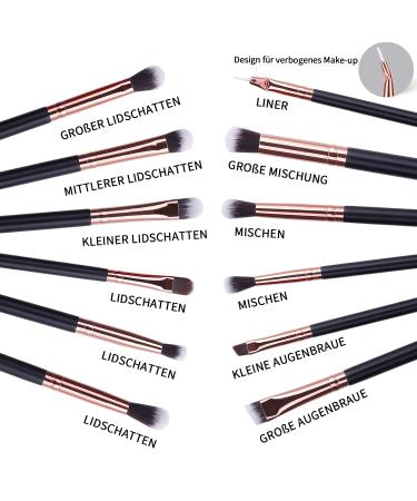 Buy MSQ 12PC Eye Makeup Brush Set - Smoky Eyeshadow & Contour Kit - Soft Hair for Eyeshadow Eyebrow Eyeliner Blending - Perfect Christmas Gift in Rose Gold - Buy Online on GoSupps.com