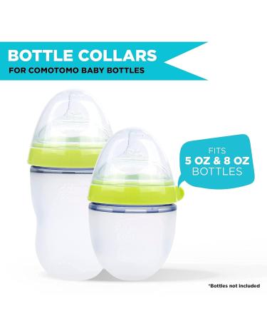 Comotomo Baby Bottle Collar Rings - 3 Pack (Green) | Compatible with 5oz and 8oz Bottles - Buy Online on GoSupps.com