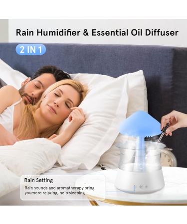 3-in-1 Rain Cloud Humidifier & Essential Oil Diffuser - 7 Colors Night Light - Aromatherapy for Bedroom (White) - Buy Online on GoSupps.com