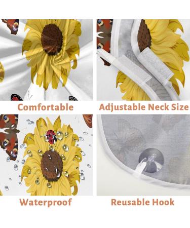 Sunflower Butterfly Ladybug Beard Bib Apron for Men - Non-Stick Waterproof Grooming Cape with Suction Cups | Perfect Gifts for Men - Buy Online on GoSupps.com