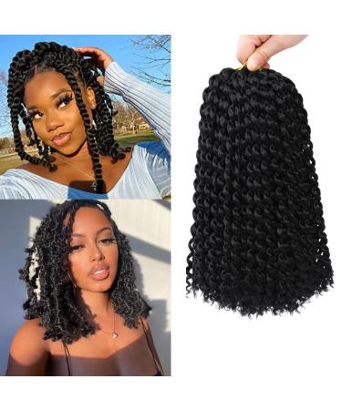 Passion Twist Hair 10 Inch- 8 Packs Passion Twist Crochet Hair Water Wave Crochet Hair for Black Women Passion Twists Not Pre-twisted Hair Synthetic Hair Extensions (10 inch, 8 packs, 1B) 10 Inch (Pack of 8) 1B