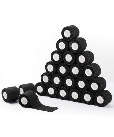 Cojj 24 pc 5cm x 4.5m adhesive tape cohesive bandage self -adhering bandage finger plaster wound association fixing association animal association Hand tear waterproof elastic bandage for humans (black) 5cm x 4.5m black