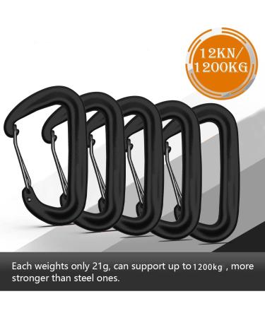 Heavy Load Aluminum Carabiner Set - 5 Colorful 12KN (1200kg) Hooks for Outdoor & Everyday Use - Buy Online on GoSupps.com