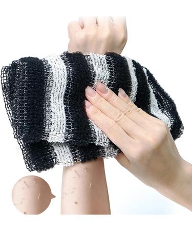 Body Scrub Cloth Scrub Towel Shower Towel Exfoliator Washcloth Scrub Body Cloths Reusable Rough Washcloths for Soothe Cleansing your Skin Black and White - Buy Online on GoSupps.com