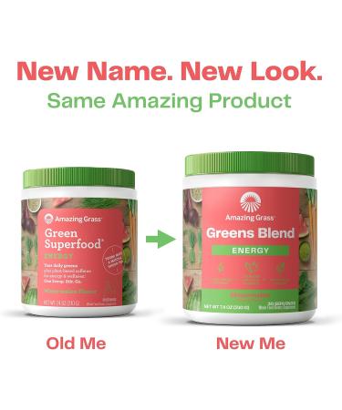 Amazing Grass Green Superfood Energy Watermelon Powder - 60 Servings - Caffeine with Matcha Green Tea & Beet Root - Plant Based Smoothie Mix - Pack of 1 - Buy Online on GoSupps.com