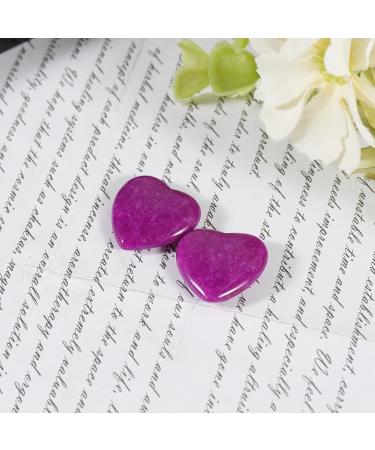 Soulful 20pcs Purple Jade Amethyst Heart-Shaped Healing Crystal Stones for Stress Relief and Reiki Healing | Love Stones | Purple Jade_20pcs - Buy Online on GoSupps.com