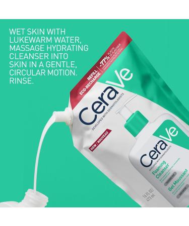 CeraVe - Gel Moussant - Nettoie et Elimine l'Exc s de S bum Sans Alt rer la Barri re Cutan e - Acide Hyaluronique C ramides et Niacinamide - Peau Normales Grasses Eco-Recharge Gel Moussant 473ml - Buy Online on GoSupps.com