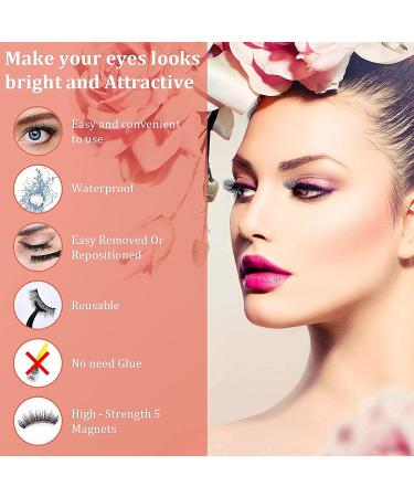 Magnetic Eyelashes with Eyeliner & Tweezers - 10 Pairs Reusable Natural Black Lashes - Buy Online on GoSupps.com