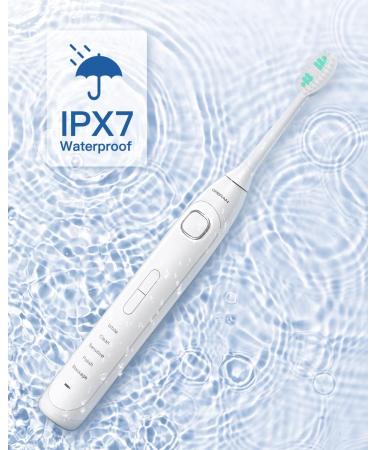 Operan Electric Toothbrush for Adults and Kids - High Power Sonic Rechargeable Toothbrush | Smart Timer, 5 Modes, 6 Brush Heads, 40,000 VPM Motor | 6 Hours Fast Charge, 100 Days Usage - White - Buy Online on GoSupps.com