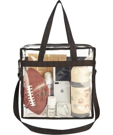Clear Stadium Security Approved Tote Bag - Black | Ideal for Work, Beach, Makeup & Cosmetics - Buy Online on GoSupps.com