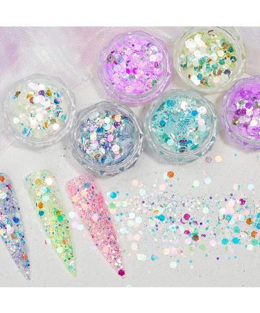 8pcs Shining Sequin Nail Art - Bright Glitter Sequins for Manicure & Holiday Party Decor - Buy Online on GoSupps.com