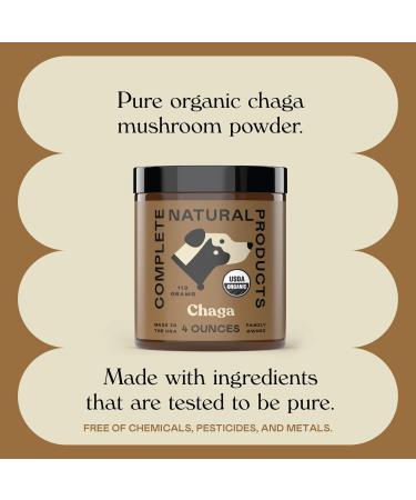 Complete Natural Products Organic Chaga Mushroom Powder for Pets Immune Support & Joint Health - 4oz - Buy Online on GoSupps.com