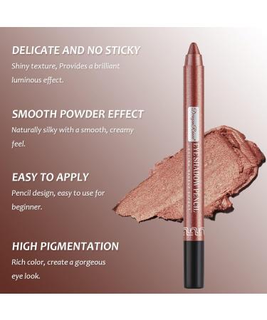 Waterproof Shimmer Eyeshadow Pen Crayon Stick - Dark Bronze | Long-lasting & Pearlescent Eyeliner Pencil for Glitter Eye Makeup - Buy Online on GoSupps.com