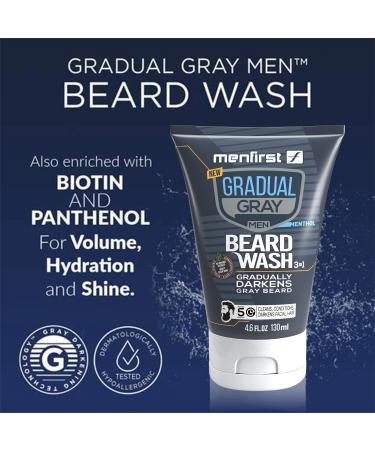 MenFirst Gradual Gray Darkening Beard Wash Shampoo for Men - Reduces White Beard Color - 4.6 oz - Dark Shades - Buy Online on GoSupps.com
