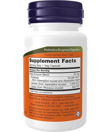 NOW Dairy Digest Complete - 90 Veg Capsules | Digests Lactose, Dairy Proteins, and Fats - Dairy Tolerance Enzymes - Buy Online on GoSupps.com