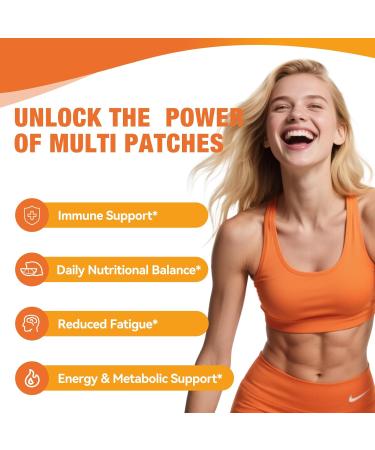 Multi Plus Topical Patch for Women & Men Essential Daily Healthy Patches with D3&K2 for Hours Release 28 Nutrients with Iron Support 30 Days Supply 1 Pack Multi Patches - Buy Online on GoSupps.com