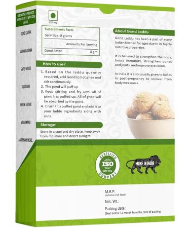 Gond for Laddu 250 g | Babul Gond for Ladoo | Edible gum | 100% natural preservative-free (250 g) - Buy Online on GoSupps.com