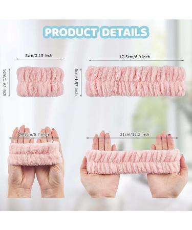TUZAZO 9 PCS Face Wash Headband Wristband Set - Spa Microfiber Makeup Headband for Women & Girls - Skincare Essential in Pink, White, Grey - Buy Online on GoSupps.com