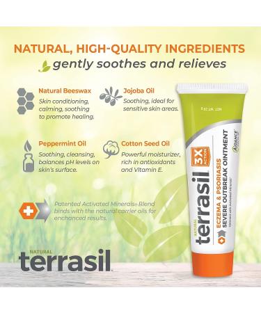 Terrasil Eczema and Psoriasis Cream | Calendula & Natural Ingredients | Eczema Relief for Severe Outbreaks | Soothes Rashes & Rosacea | Repairs Dry, Itchy Skin | 28g - Buy Online on GoSupps.com
