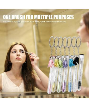 Eyelash Brush Tube with Keychain - Diamond Crystal Empty Eyelash Tubes Spoolies Makeup Brush | Lash Extension Brushes Mascara Brushes for Women Girls - Buy Online on GoSupps.com