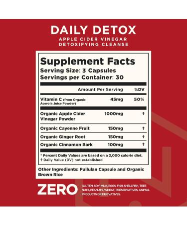 Buy Advanced Detox Apple Cider Vinegar - Organic ACV w/ The Mother - 90 Capsules for Weight Loss Digestion & Energy Support | Nuvana - Buy Online on GoSupps.com
