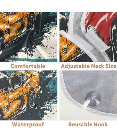 Racing Cars Beard Bib Apron - Hair Catcher for Men | Perfect Father's Day & Anniversary Gift | Durable Beard Bib with Suction Cups - Buy Online on GoSupps.com