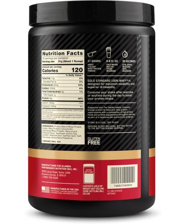 Optimum Nutrition Gold Standard 100% Whey Protein Powder Vanilla Ice Cream 0.68 Pound (Pack of 1) Vanilla Ice Cream 10.9 Ounce (Pack of 1) - Buy Online on GoSupps.com