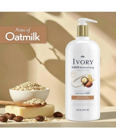Ivory Body Lotion 24hr Moisturizing Absorbs Instantly Shea Butter Blend Notes of Oatmilk Scent 18 fl oz - Buy Online on GoSupps.com