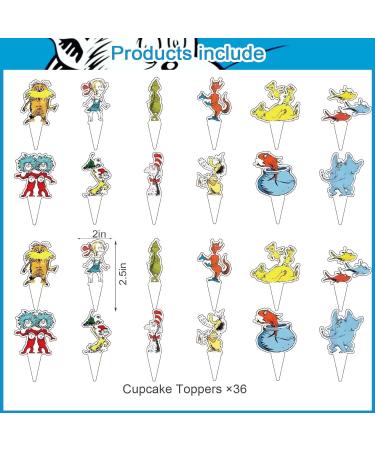 37Pcs Doctor Birthday Party Seuss Party Cake&Cupcake Toppers for Birthday Party Supplies Boys' Theme Birthday Party Decoration - Buy Online on GoSupps.com