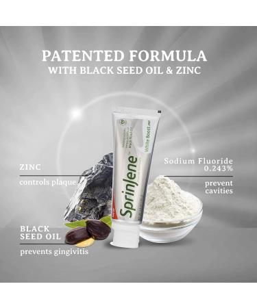 SprinJene Natural Teeth Whitening Toothpaste (2 Pack) - Fluoride SLS Free Black Seed Oil & Zinc for Fresh Breath & Cavity Protection - Gluten & Cruelty Free - Buy Online on GoSupps.com