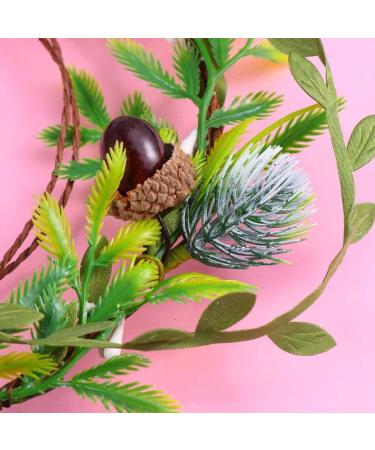 Bridal Pine Cone Headband | Green Leaf Crown & Adjustable Hair Wreath for Christmas - Buy Online on GoSupps.com