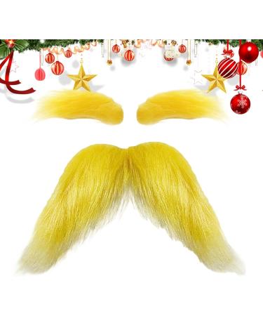Moustache Orange - Moustache Et Sourcils Jaunes Moustachess Et Sourcils Orange Avec Adh sif Double Face | Moustachesss Blondes L g res Pour La Sc ne De F te D' v nements De Feu De De Voyage 1 g (Lot de 1) - Buy Online on GoSupps.com