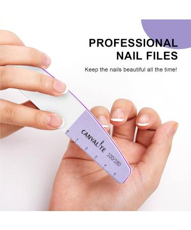 Buy Canvalite 12stk Nail Files for Gel Polish Professional 100/180 Double-Sided Washable & Reusable Nail Buffers | International Shipping Available - Buy Online on GoSupps.com