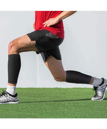 Calf Compression Cuff & Shin Rails - Footless Socks for Men & Women | Sports Flight & Hiking Support Black Medium Size - Buy Online on GoSupps.com