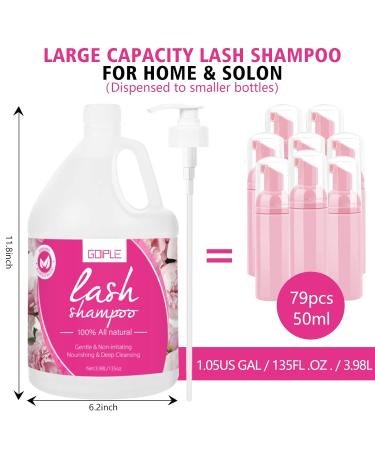 Lash Shampoo for Eyelash Extensions - 3.98L Professional Foaming Cleanser | Non-Irritating Lash Extension Kit for Salon & Home Care | 81pcs - Buy Online on GoSupps.com