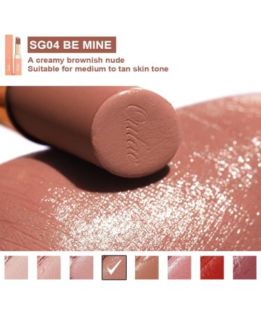 Oulac Brown Moisturising Lipstick - Vegan Lip Balm Tint, Hydrating Nourishing Care, Satin Finish, Enriched with Shea Butter, Gluten-free - SG04 Be Mine - Buy Online on GoSupps.com