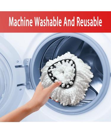 4 Pack Spin Mop Replacement Head - EasyWring Refills for Triangle Spin Mop | Microfiber Cleaning Mop for Floors - Includes Rotating Base | 4 Pack White - Buy Online on GoSupps.com