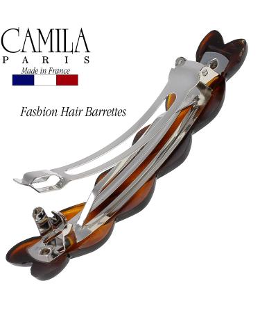 Camila Paris CP2427 French Braided Hair Barrette Clip - Tortoise Shell Design, Automatic Clasp, Strong Hold Grip - Women's Hair Accessory, Made in France - Buy Online on GoSupps.com