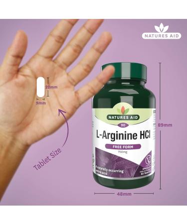 Natures Aid 750mg L-Arginine Tablets - Pack of 90 132230 - Buy Online on GoSupps.com