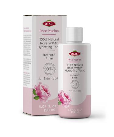 OTACI Rose Passion 100% Natural Rose Water Hydrating Toner, Facial Skin Moisturizer Hydrating Natural Cleanser